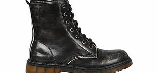 AB Black worn-effect lace-up boots