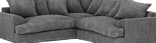 Abakus Direct Ferguson Corner Sofa in Cord Chenille Fabric - Grey