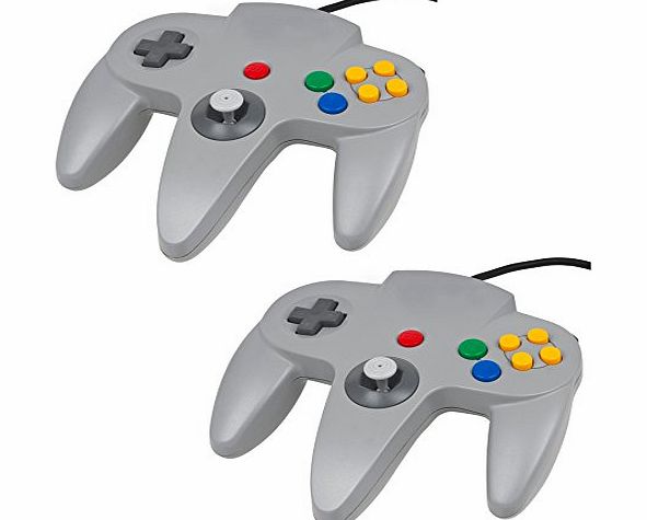 abd 2x Grey Controller For Nintendo 64 N64 Retro Gamepad Joystick JoyPad Classic Controller