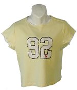 & Fitch Ladies 92 Logo T/Shirt Pale Lemon Size Large