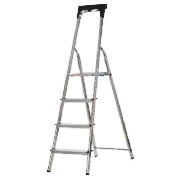4 Tread professional stepladder with tool