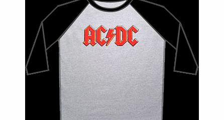 AC/DC Logo Baseball Jersey 3/4 Long Sleeved