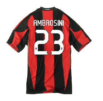 AC Milan Adidas 2010-11 AC Milan Home Shirt (Ambrosini 23)