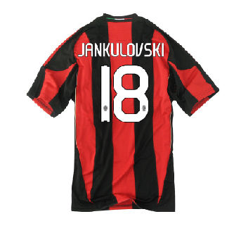 AC Milan Adidas 2010-11 AC Milan Home Shirt (Jankulovski 18)