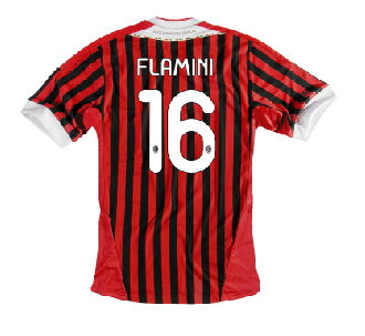 AC Milan Adidas 2011-12 AC Milan Home Shirt (Flamini 16)