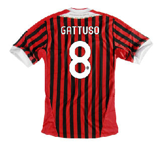 AC Milan Adidas 2011-12 AC Milan Home Shirt (Gattuso 8)