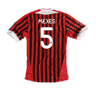 AC Milan Adidas 2011-12 AC Milan Home Shirt (Mexes 5)