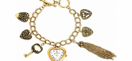 Hearts and Charms Bracelet Watch J1086