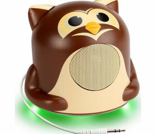 GOgroove Owl Pal Jr. Childrens Speaker & Nightlight w/ Portable Compact Design and Brilliant Sound - Works with Tablets , Smartphones , Computers , MP3 Players , CD Players & More