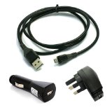 AccessoryWorld Brand New Shop4accessories Charger Pack: Mains Adaptor / In Car Charger / Micro USB Data Sync Cable for the Nokia N97