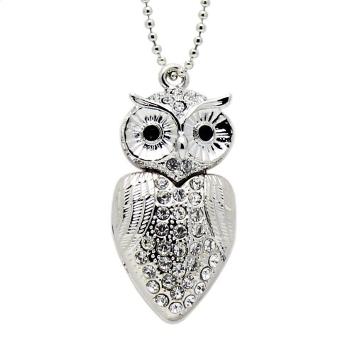 Accmart 8 GB Owl Shaped Crystal Jewelry USB Stick Storage Flash Memory Pen Drive Necklace