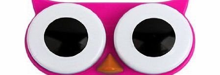 Accmart TM) Cute Lovely Animal Owl Face Shape Contact Lens Case for Homeamp;Travelling Rosy