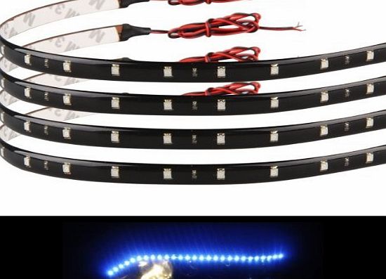 TM) Flexible LED Waterproof Car Grill Strip Light Lighting LEDs Decoration Lamp Bulb White(Pack of 4)