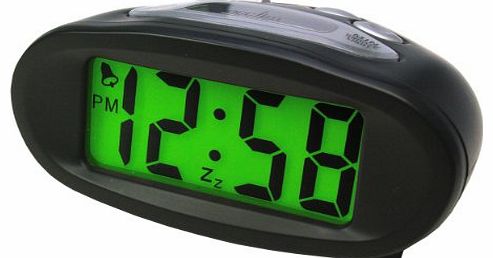 14193 Eclipse Solar Dual Power Alarm Clock, Black