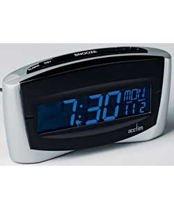 Autoset Blue Digit Day/Date Alarm Clock