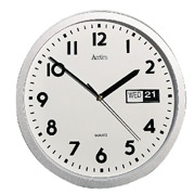 Acctim Date-Time Silver Wall Clock