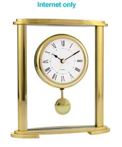 Acctim Glass and Gold Effect Metal Mantel Clock
