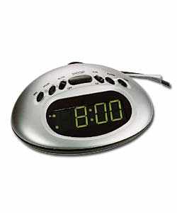 Space Green LED Alarm Clock