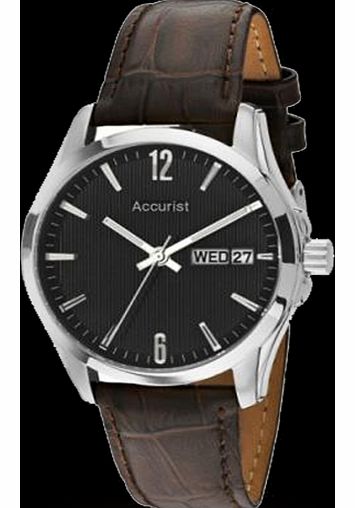 Accurist Gents Leather Strap Watch MS987B