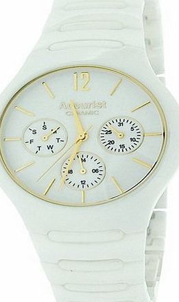 Accurist Gents Multi Dial White Ceramic Case and Bracelet Watch MB991W
