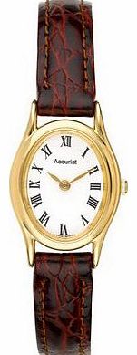 Accurist Ladies Analogue Watch LS592WRX with Brown Leather Strap