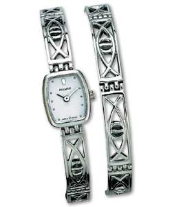 Accurist Ladies Gold Plated Watch and Bracelet Set