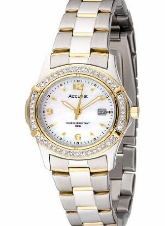 Ladies Quartz Watch With Mother Of Pearl Dial Analogue Display And Stainless Steel Plated Bracelet LB1541P