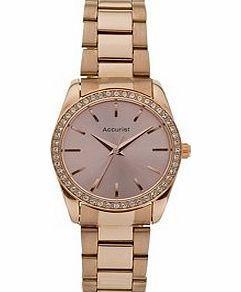 Accurist Ladies Stone-Set Rose Gold Plated Bracelet Watch (221495366)
