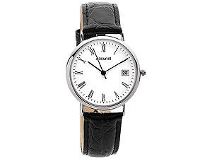 Accurist SL202 Sterling Silver Black Leather