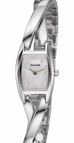 Accurist Womens Quartz Watch with Mother of Pearl Dial Analogue Display and Silver Bangle LB1436P