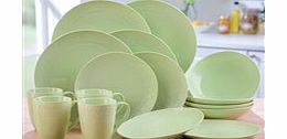 16-Piece Green Porcelain Dinner Set With