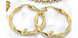 9ct Gold Personalised Hoop Earrings