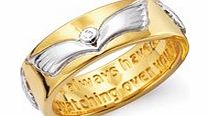 Angel Gold Plated Silver Message Ring