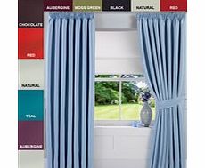 ACE Faux Silk Tape Top Blackout Curtains With Tie