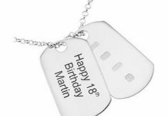 Mens Personalised Two Piece Dog Tag Pendant