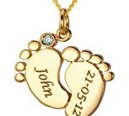 Personalised - 9CT Gold Footprint Pendant With