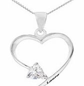 Personalised - Silver Heart Shaped White CZ
