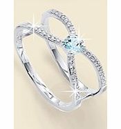 Silver Ring With Topaz  CZ