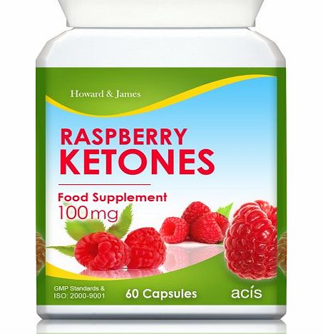 acis Raspberry Ketones 100mg 60 Capsules - Super Strength Diet Pills for Weight Loss Management amp; General Health - Premium GMP Supplement