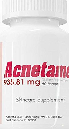 Acnetame 935.81mg Vitamin Pills for Acne Treatment- 60 Natural Tablet Supplements