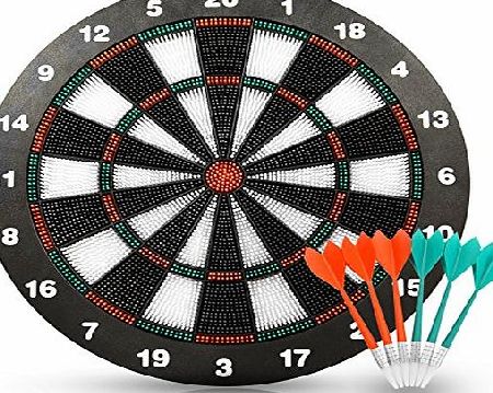 actiondart  - Soft Tip Safety Darts and Dart Board - Great Games for Kids - Leisure Sport for Office (Set)