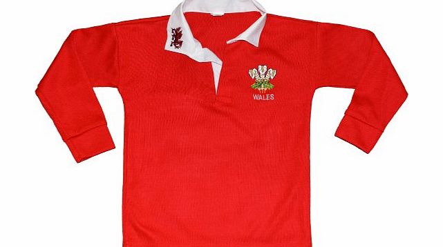 Active Wear Wales Welsh Cymru Rugby Shirts for boys and girl by active wear size 22,to 33 (30, RED/WHITE COLOR)