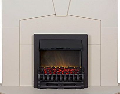 Adam Abbey Stone Effect Fireplace Suite with Black Blenheim Electric Fire, 2000 Watt