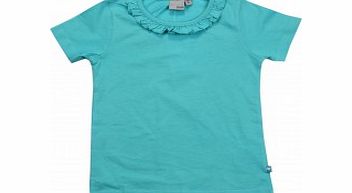 Adams Girls Turquoise Frilled Neck T-Shirt B7 L17/B1