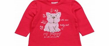 Adams Toddler Girls Red Puppy Sweatshirt B7 L4/D1