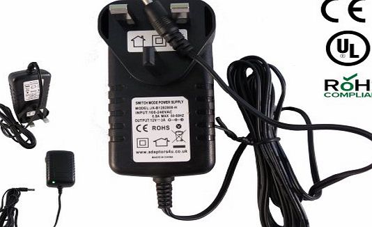 Adaptors4U UK 12V Mains AC-DC Adaptor Charger for Philips PD7030/12 Portable DVD Player
