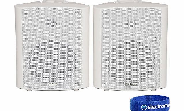 Adastra Pair of 6.5`` Inch Hifi Stereo Background Speakers Wall Bracket Included 60W