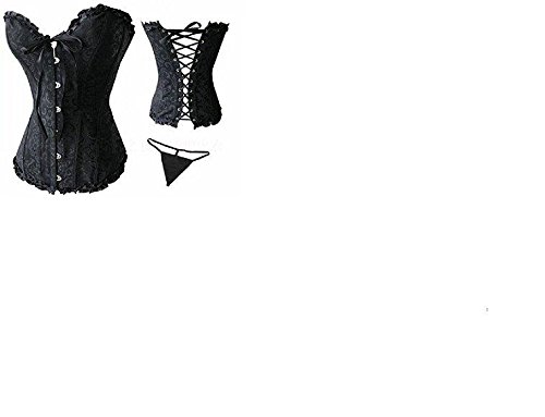 Sexy Black Front Fastening Corset, Basque with FREE Matching G String. This Beautiful Boned Corset is Front Fastening and Laced Up down the Back. This Corset is also available in White and Red and Fit
