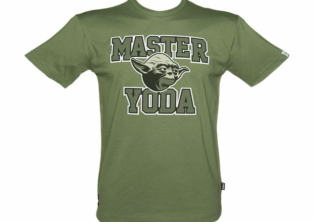 Addict Mens Khaki Star Wars Master Yoda T-Shirt