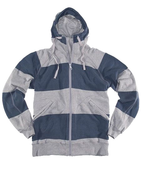 Addict Wide Stripe Method College Navy Zip Hoody